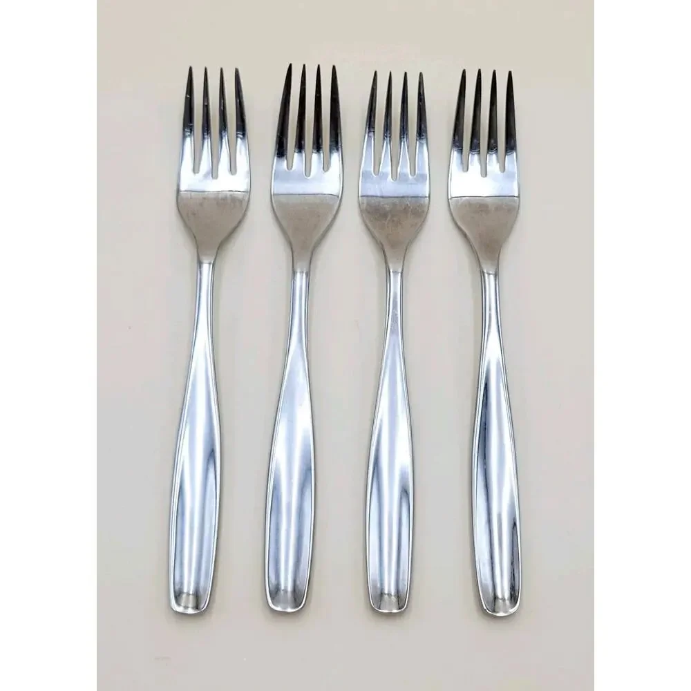 GS Gourmet Settings Set Of 4 Dinner Fork Concave GLOSSY Stainless